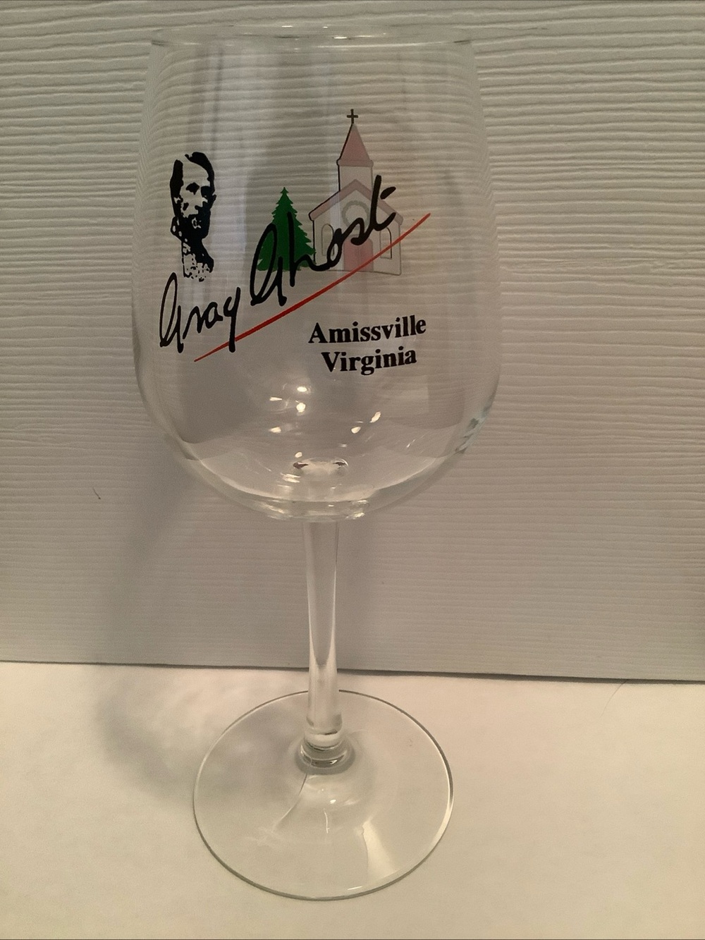 Gray Ghost Vineyards Amissville, Virginia Christmas Wine Glass Goblet Church